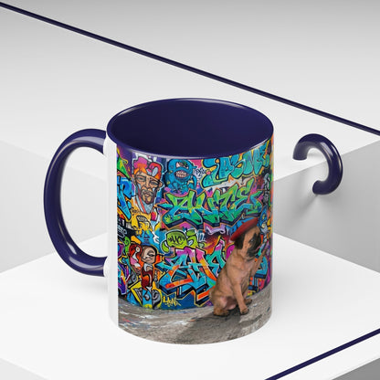 Graffiti Pug Coffee Mug — Colorful Street Art Accent Mug (11/15oz)