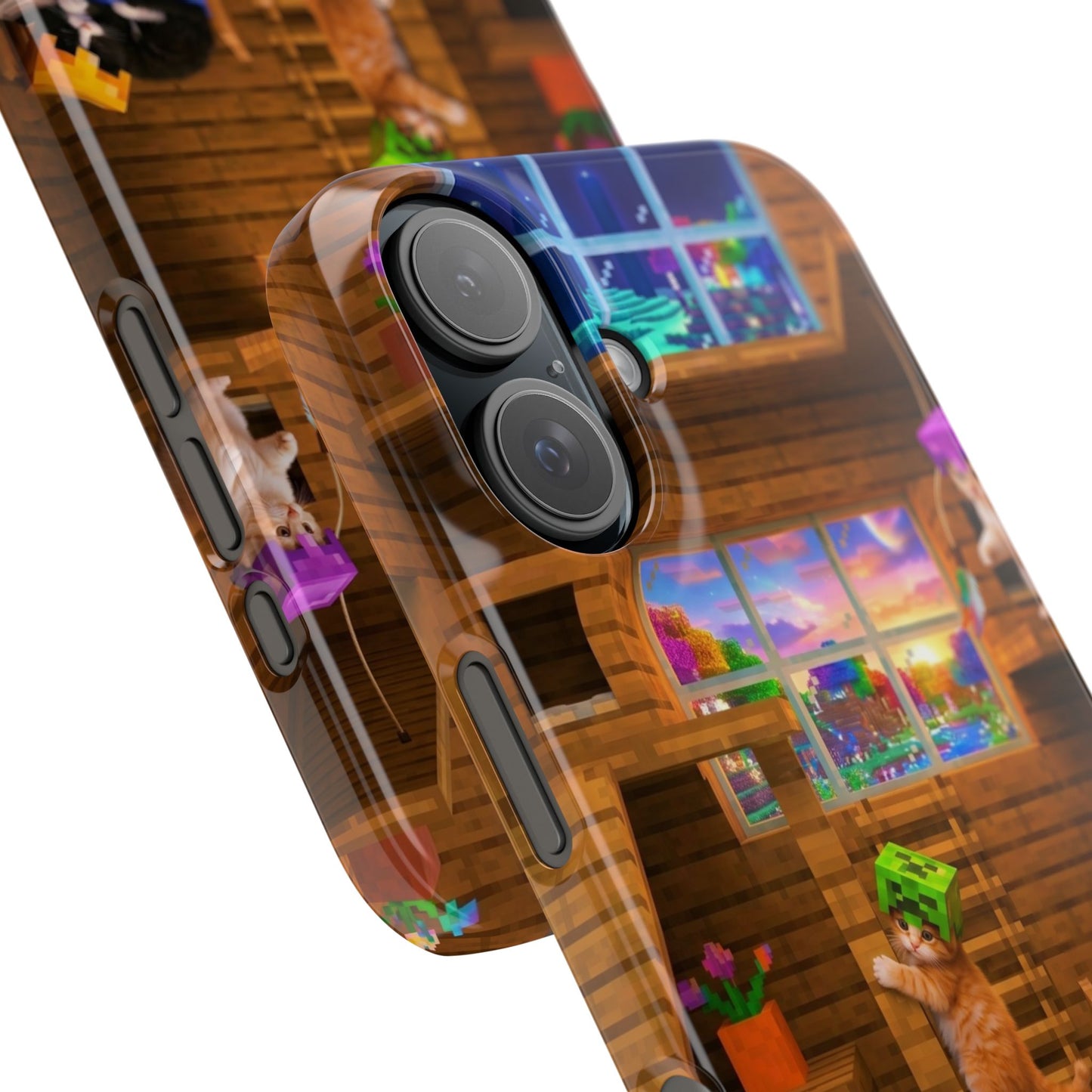 Minecraft Cozy Treehouse Slim Phone Case — Gamer Pixel Cabin Design
