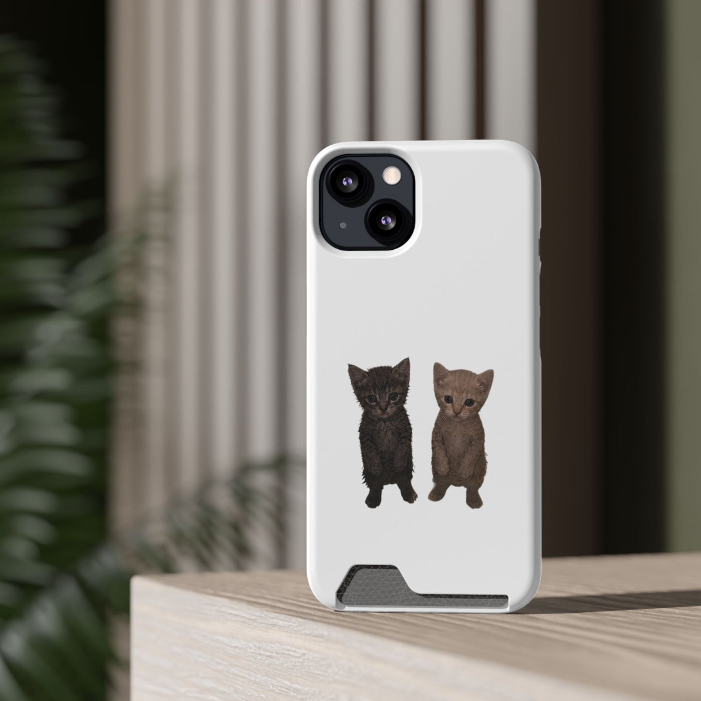 Cute Kitten Duo Phone Case with Card Holder