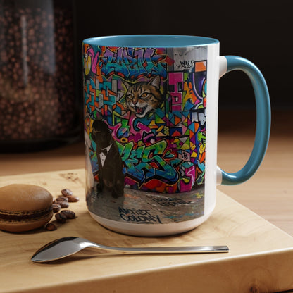 Graffiti Pets Coffee Mug — Colorful Street Art Dog & Cat Accent Mug (11/15oz)