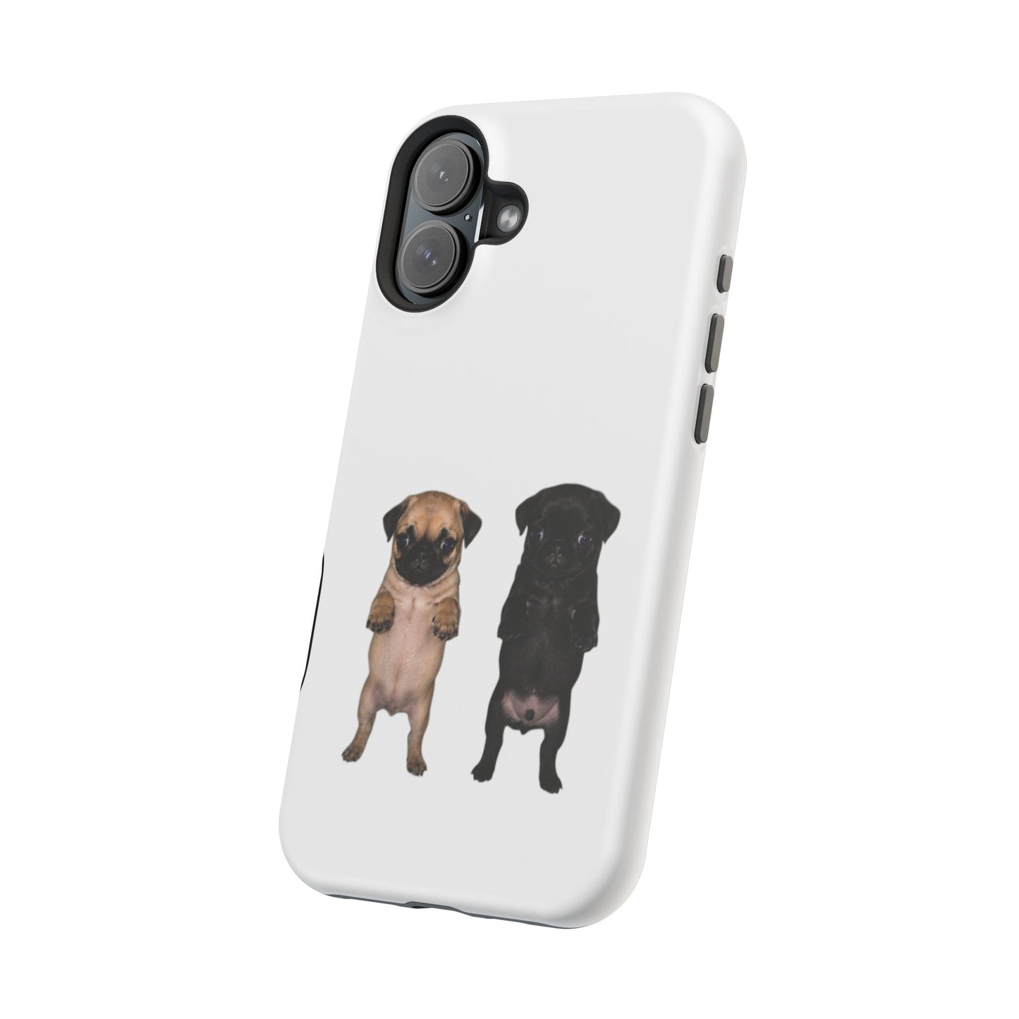 Cute Standing Pug Duo Magnetic Impact-Resistant Phone Case