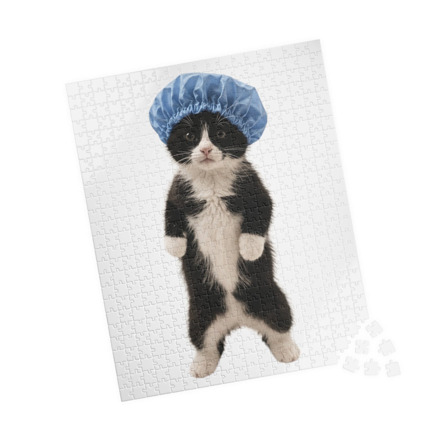 Cat in Shower Cap Jigsaw Puzzle