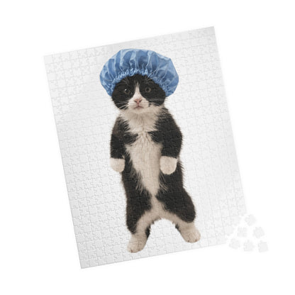 Cat in Shower Cap Jigsaw Puzzle