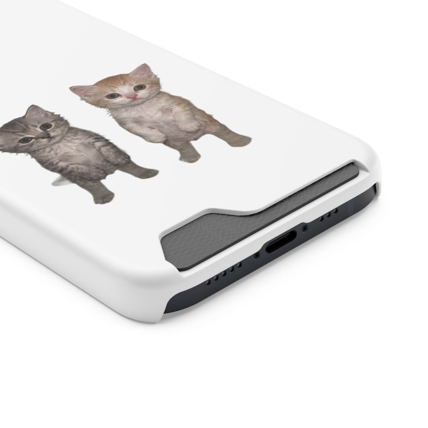 Duo Cute Kitten Phone Case with Card Holder