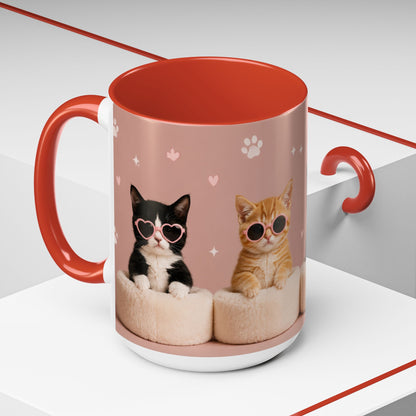 Cute Cat Lovers Coffee Mug - 11 & 15oz - Perfect Gift for Pet Owners