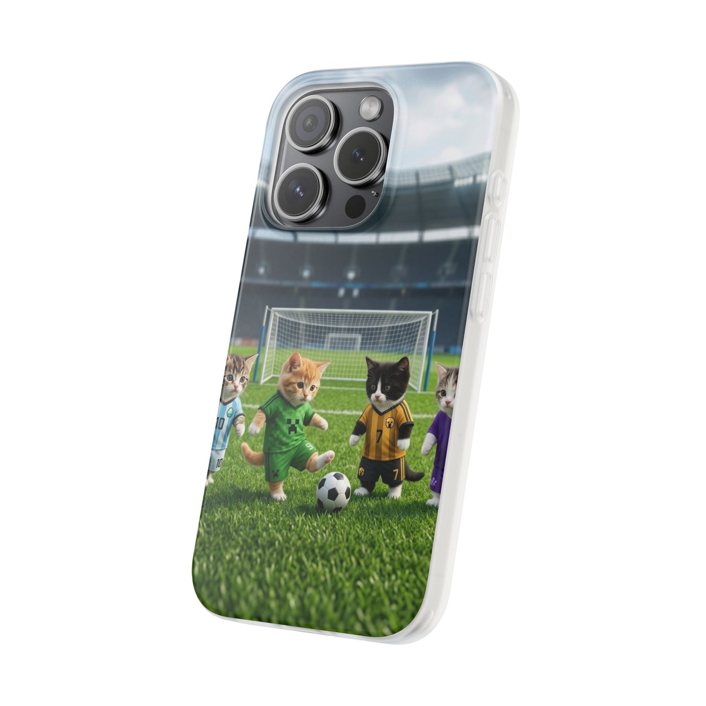 Cute Soccer Cats Phone Case — Kawaii Football Kit iPhone Cover