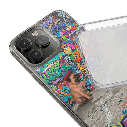 Clear Phone Case — Colorful Graffiti Pugs Design