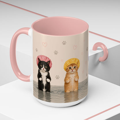 Cute Kittens in Shower Caps Accent Coffee Mug – 11/15oz