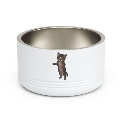 Cute Standing Kitten  Stainless Steel  Pet Bowl  18oz