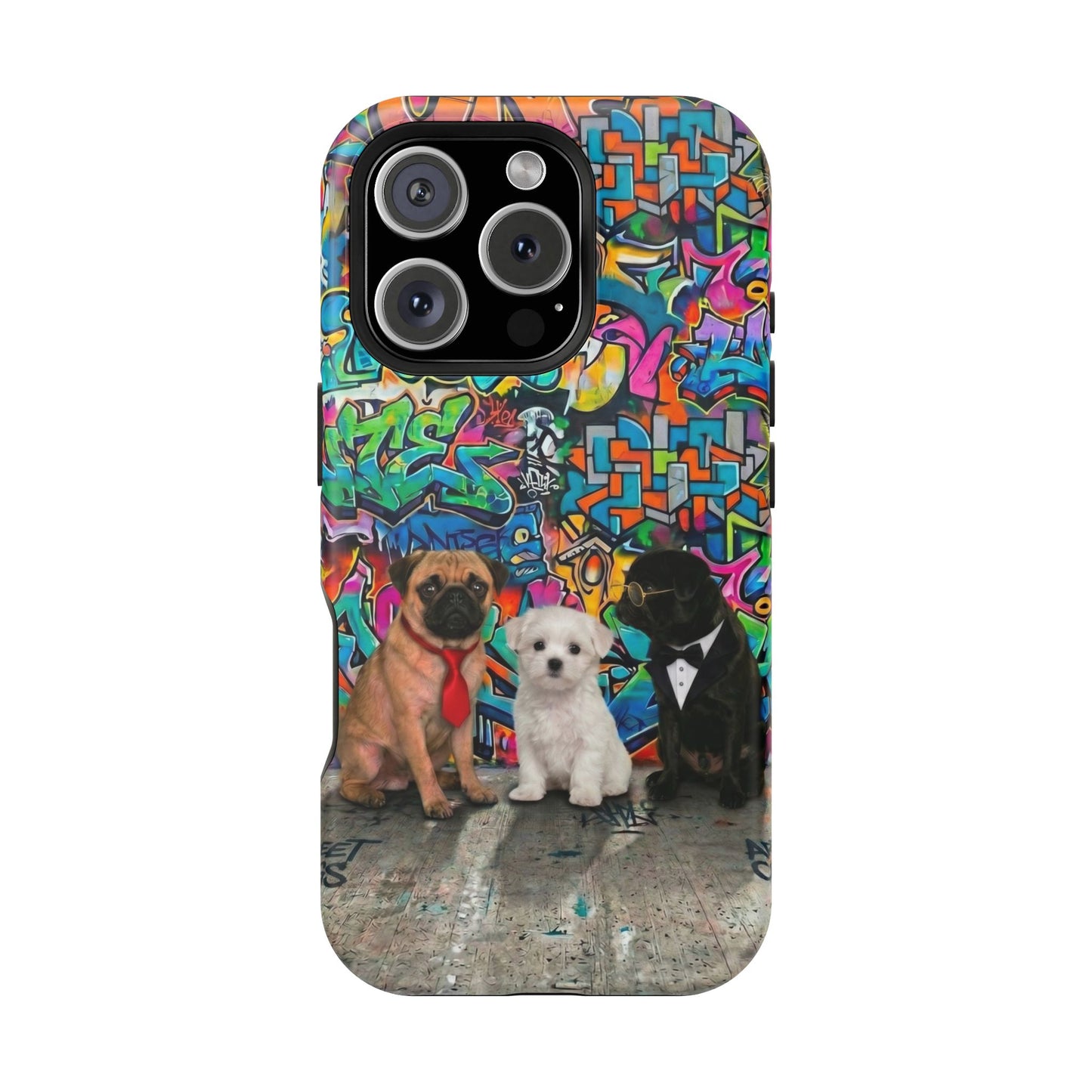Puppy Squad Graffiti Phone Case — Impact-Resistant Protective Case