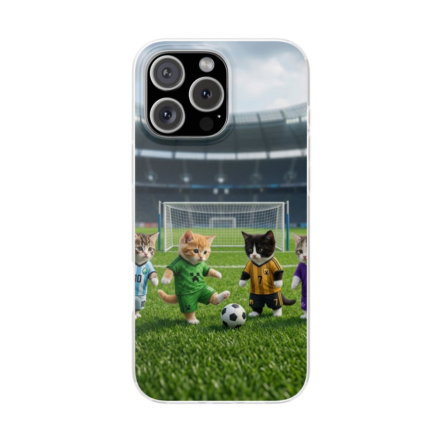 Cute Soccer Cats Phone Case — Kawaii Football Kit iPhone Cover