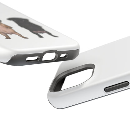 Cute Standing Pug Duo Magnetic Impact-Resistant Phone Case