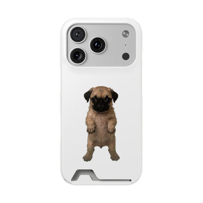 Cute Standing  Pug Card Holder Phone Case