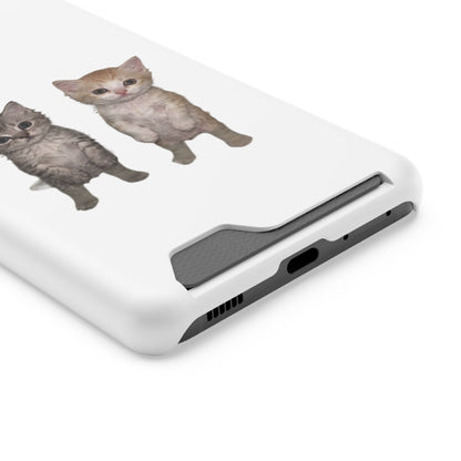 Duo Cute Kitten Phone Case with Card Holder