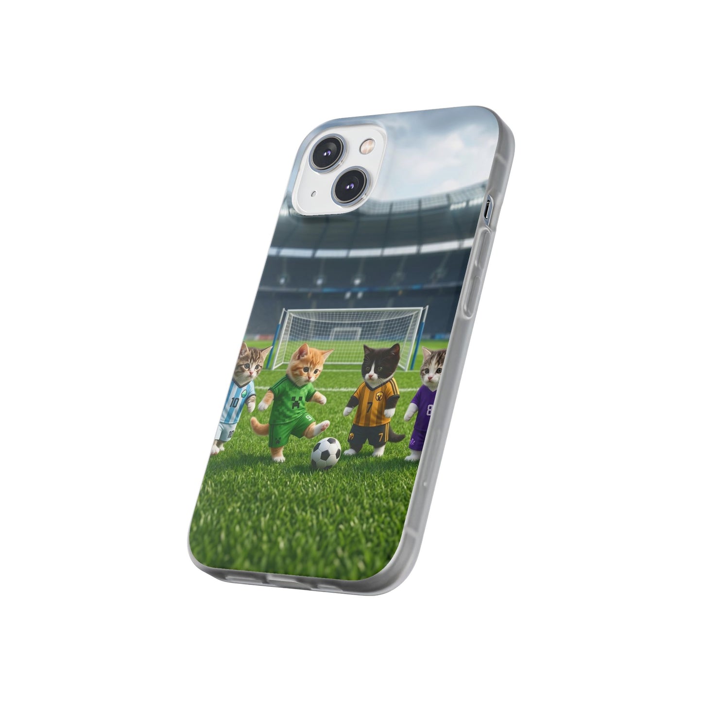 Cute Soccer Cats Phone Case — Kawaii Football Kit iPhone Cover