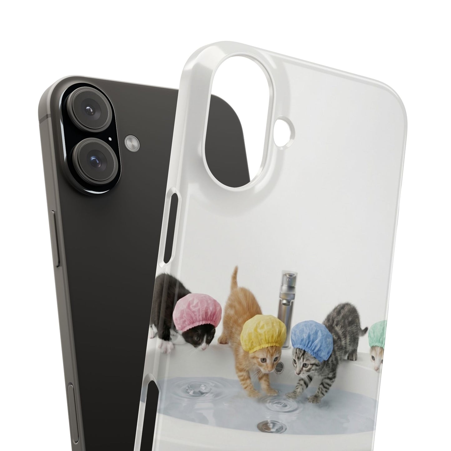 Slim Phone Case — Cute Kittens in Bathtub Design