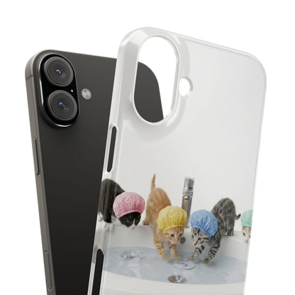 Slim Phone Case — Cute Kittens in Bathtub Design