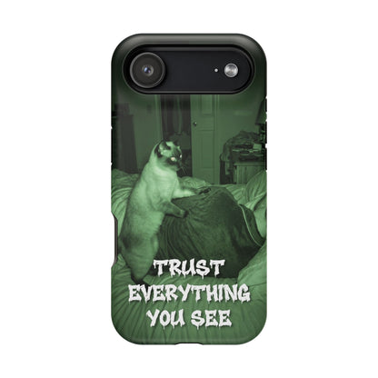 Phone Case 'Trust Everything You See' Green Dog Photo Magnetic Impact-Resistant Case