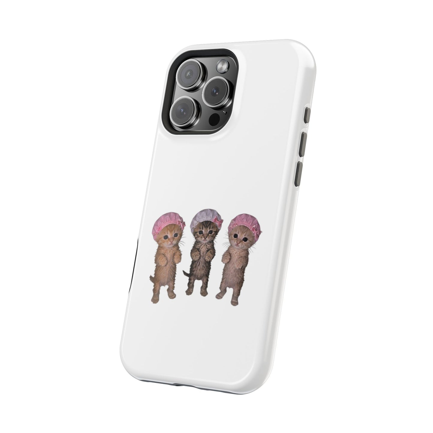 Cute Standing Kittens with Shower Caps  Phone Case