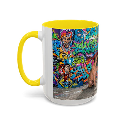 Graffiti Pug Coffee Mug — Colorful Street Art Accent Mug (11/15oz)