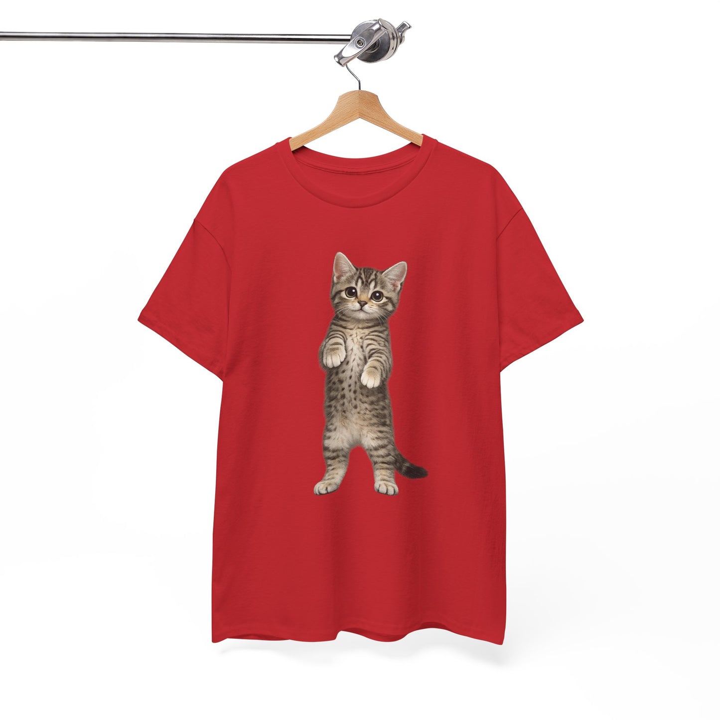 Standing Tabby Kitten T-Shirt — Cute Cat Graphic Tee for Cat Lovers