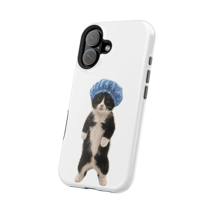 Cute Cat in Shower Cap Magnetic Impact-Resistant Phone Case