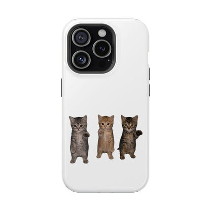 Cute Standing Trio Kittens Dancing Magnetic Impact-Resistant Phone Case