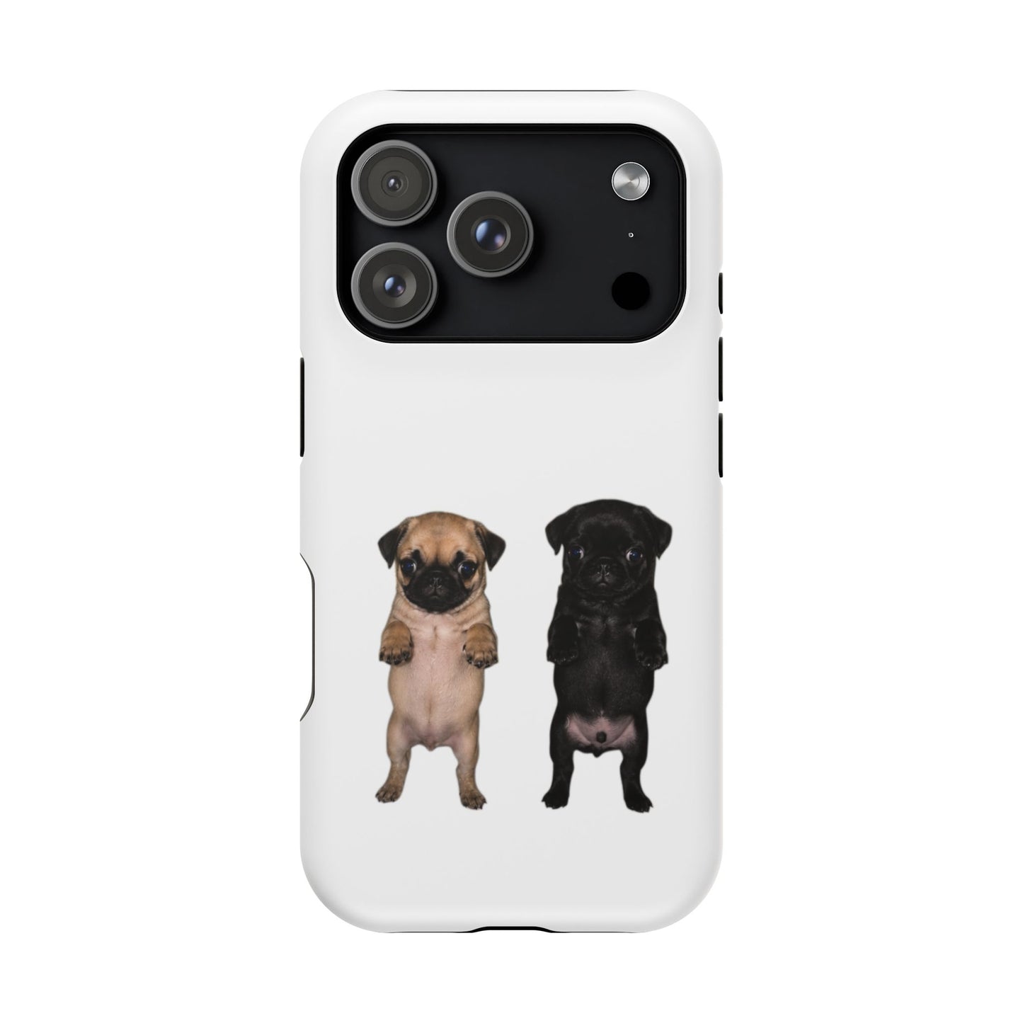 Cute Standing Pug Duo Magnetic Impact-Resistant Phone Case
