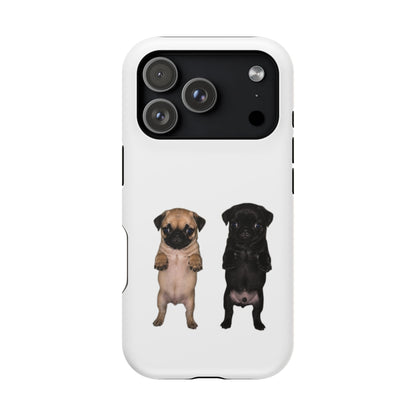 Cute Standing Pug Duo Magnetic Impact-Resistant Phone Case