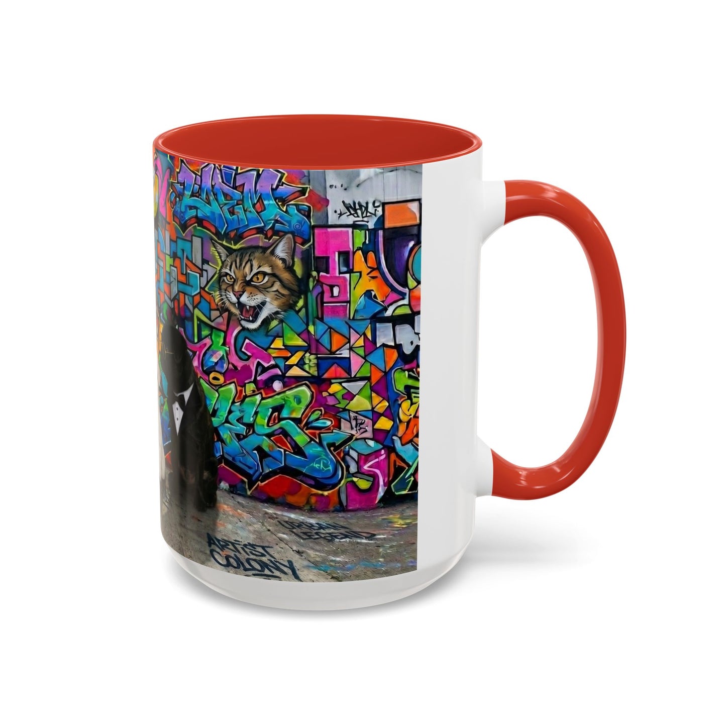Graffiti Pets Coffee Mug — Colorful Street Art Dog & Cat Accent Mug (11/15oz)