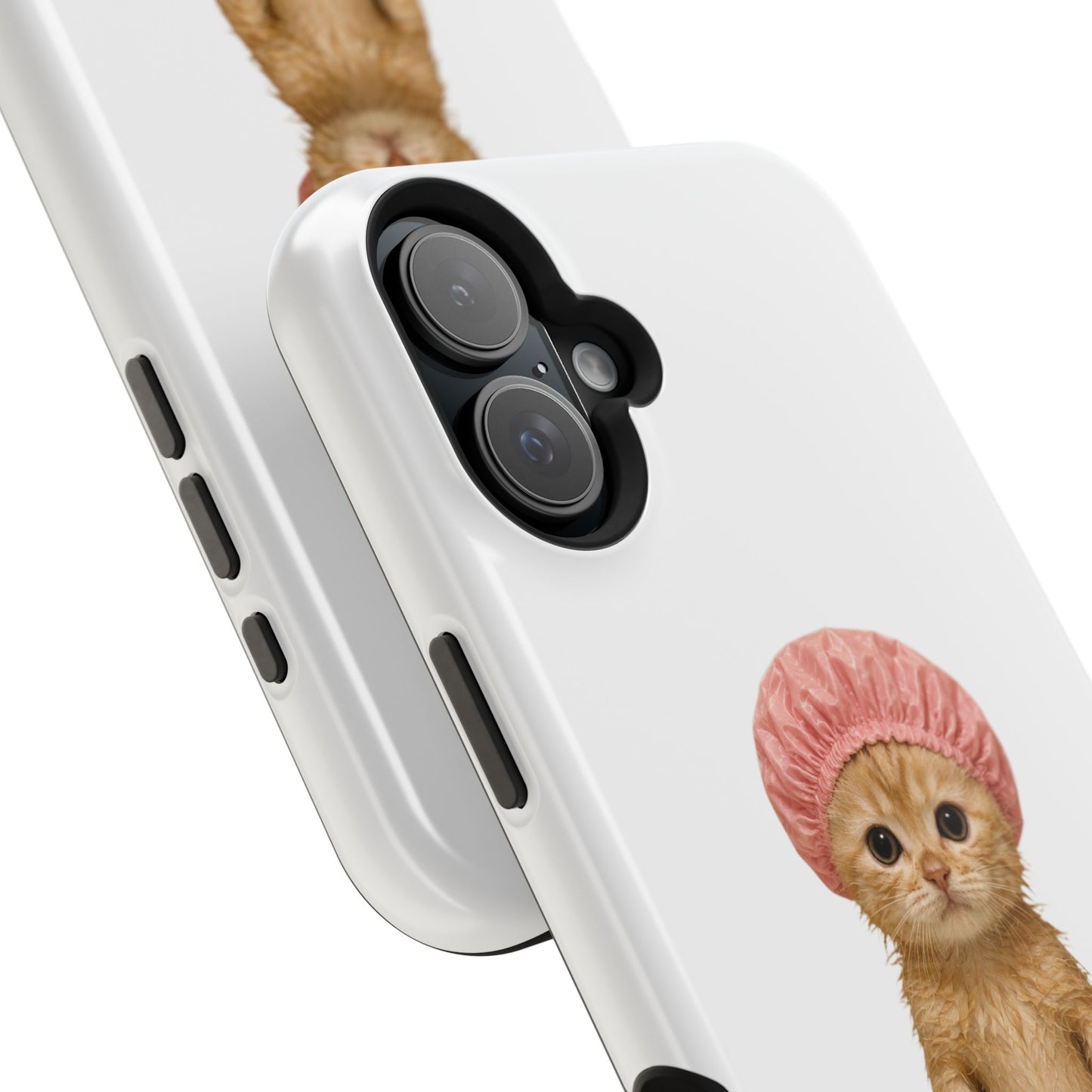 Cute Kitten in Shower Cap Magnetic Impact-Resistant Phone Case
