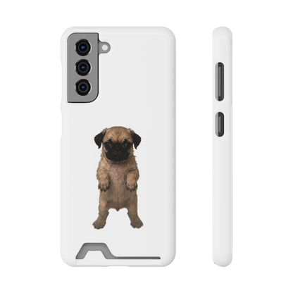 Cute Standing  Pug Card Holder Phone Case