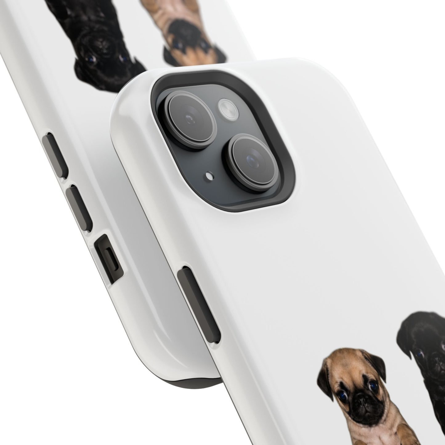 Cute Standing Pug Duo Magnetic Impact-Resistant Phone Case