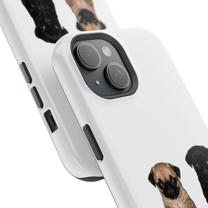 Cute Standing Pug Duo Magnetic Impact-Resistant Phone Case