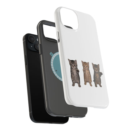 Cute Standing Trio Kittens Dancing Magnetic Impact-Resistant Phone Case