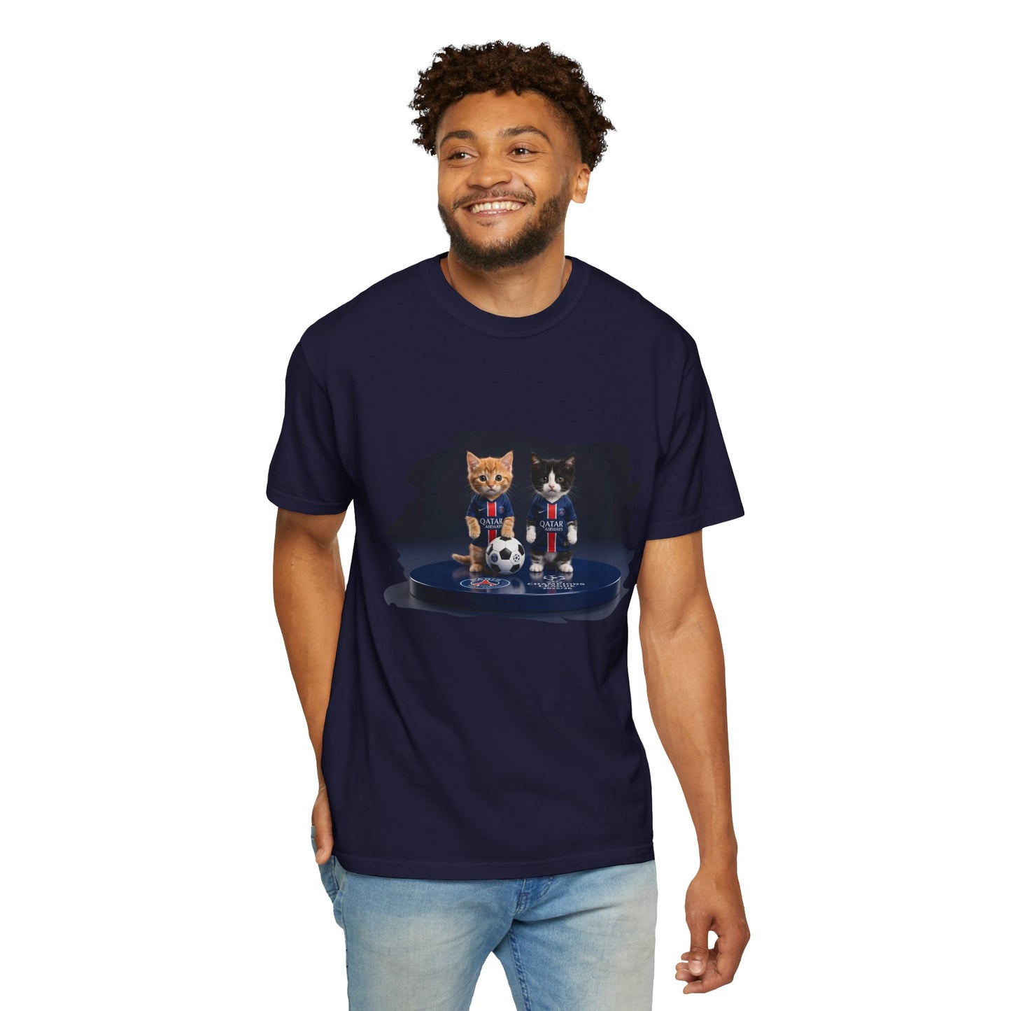 Cat Soccer Players T‑Shirt — Cute Kitten Football Graphic Tee