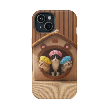 Cute Kittens in Cozy House Phone Case — Magnetic Impact-Resistant Case