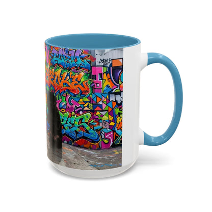 Graffiti Pug Coffee Mug — Colorful Street Art Accent Mug (11/15oz)