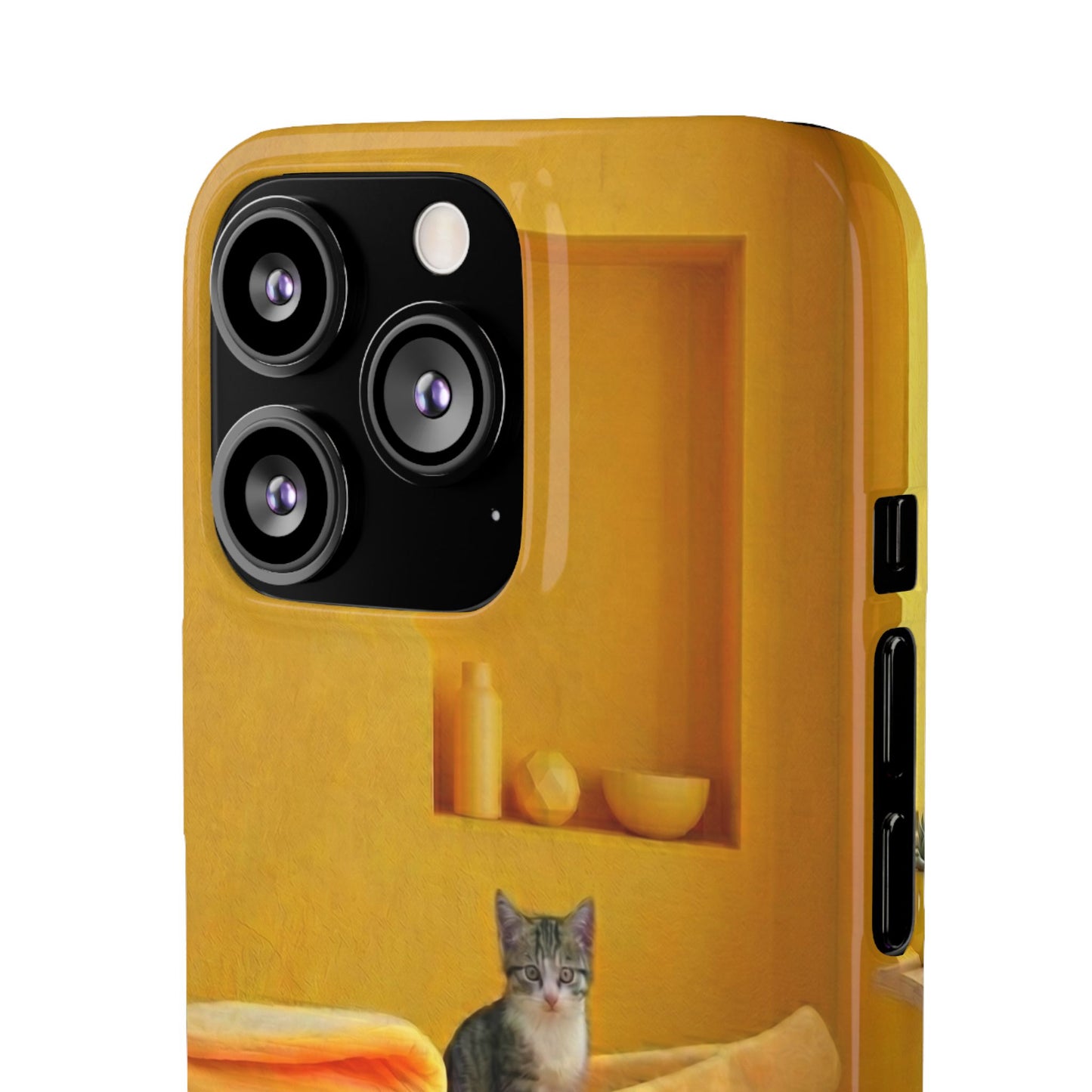 Cat Cozy Phone Case – Cute Kittens in Yellow Living Room Snap Case