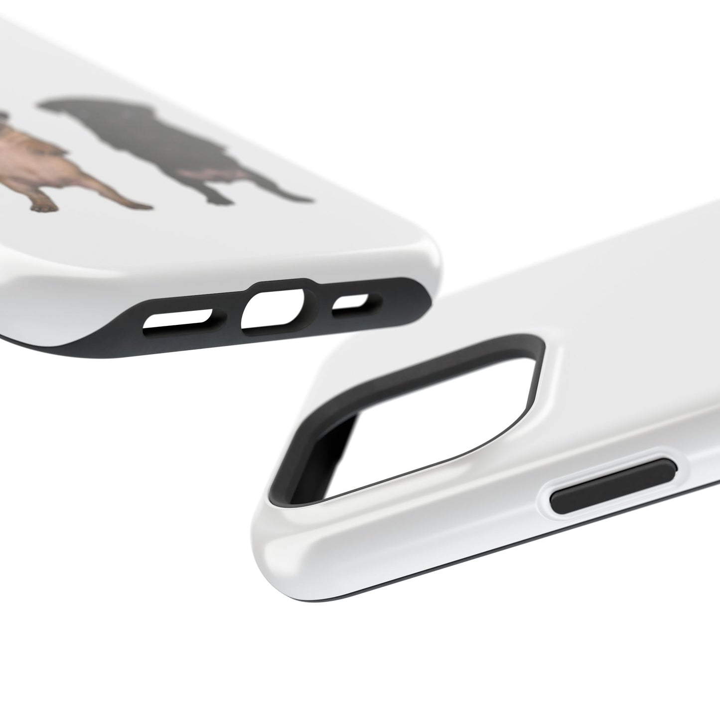 Cute Standing Pug Duo Magnetic Impact-Resistant Phone Case