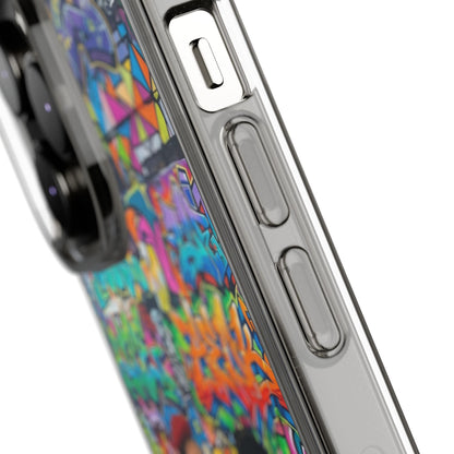 Clear Phone Case — Colorful Graffiti Pugs Design