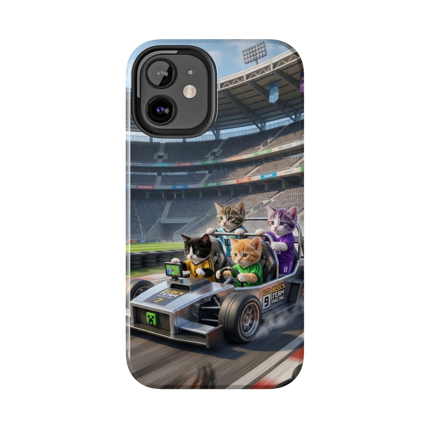 Racing Cats Tough Phone Case — Cute Kittens Driving Racecar Phone Cover