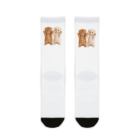 Cute Otter Cat Pair  Crew Socks
