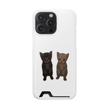 Cute Kitten Duo Phone Case with Card Holder