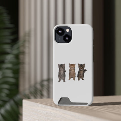 Cute Trio Kittens Phone Case with Card Holder
