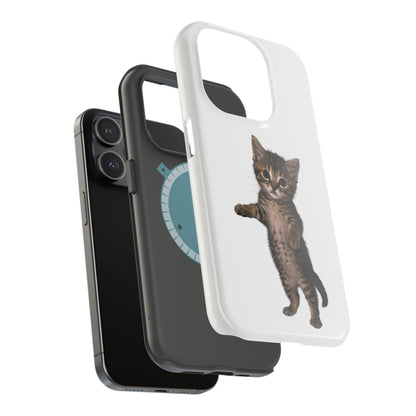 Cute Standing Kitten Magnetic Phone Case