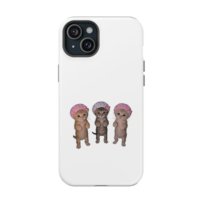 Cute Standing Kittens with Shower Caps  Phone Case