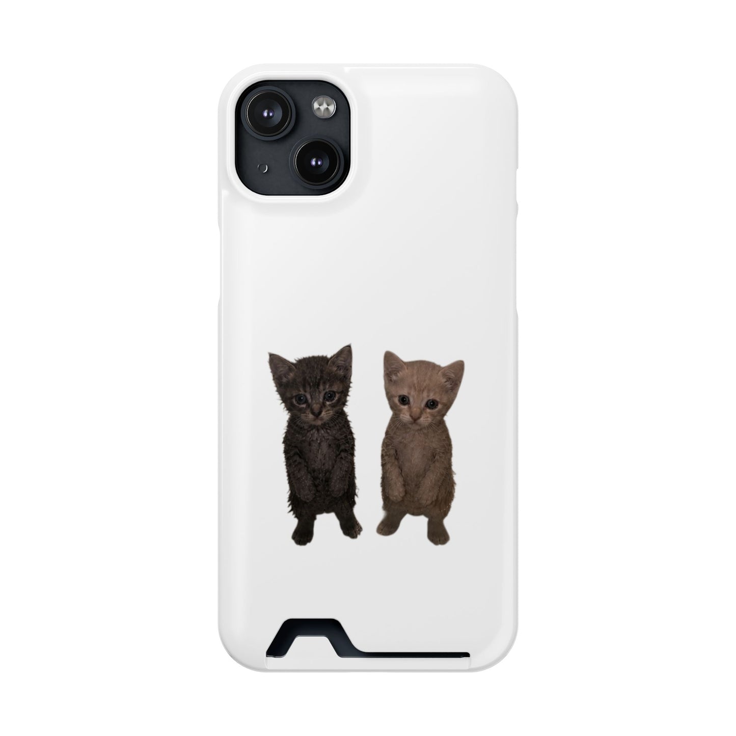 Cute Kitten Duo Phone Case with Card Holder