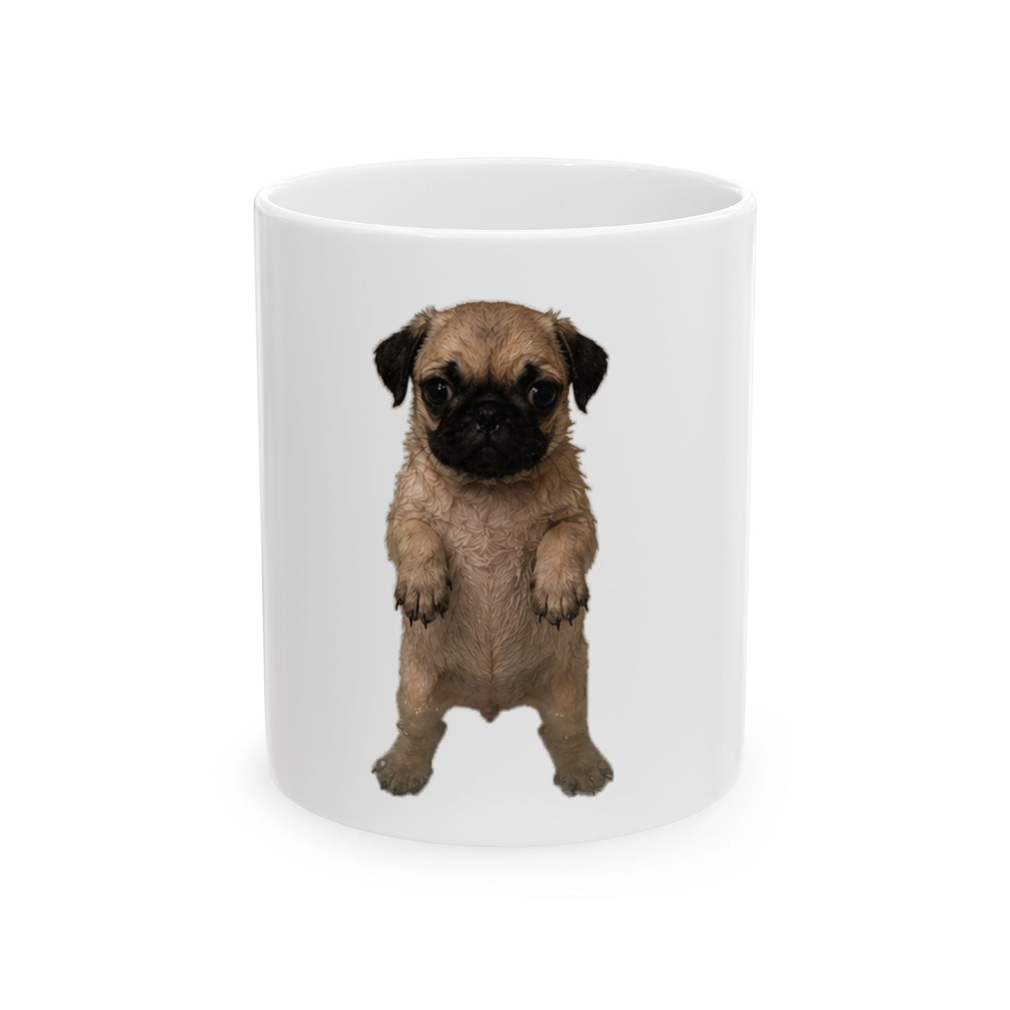 Pug Puppy Standing Ceramic Mug  (11oz & 15oz)
