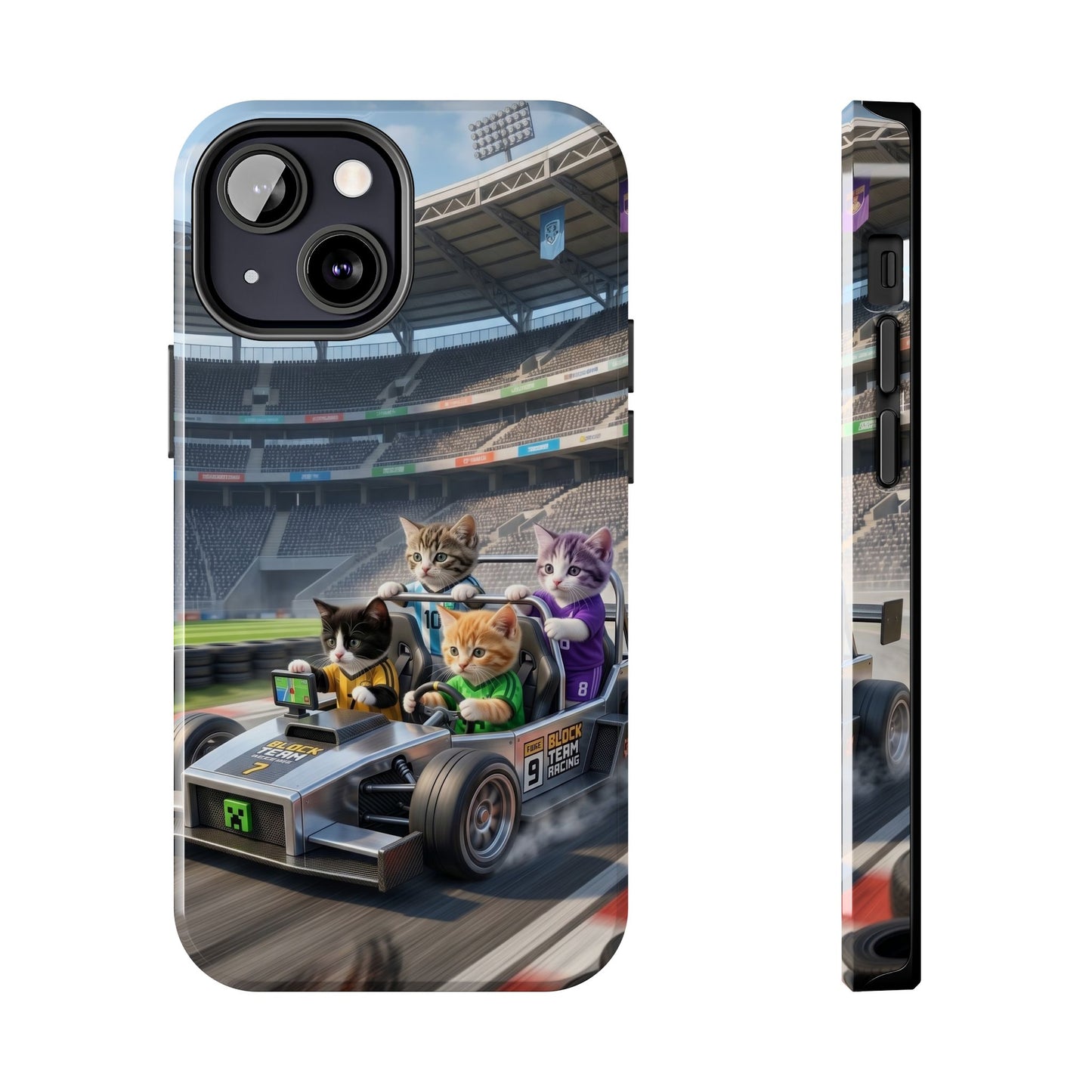 Racing Cats Tough Phone Case — Cute Kittens Driving Racecar Phone Cover